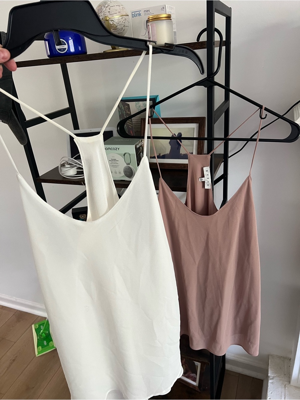 HYFVE White and Mauve Spaghetti Strap Cami Tops